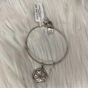 Alex and Ani Aphrodite’s Flower Rafaelian Silver Charm Bangle Bracelet